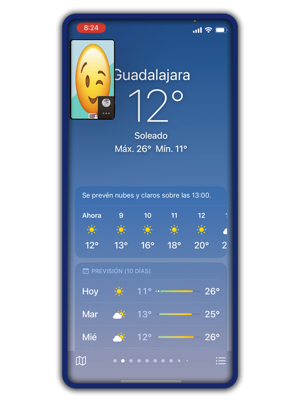 pantalla compartida app el tiempo